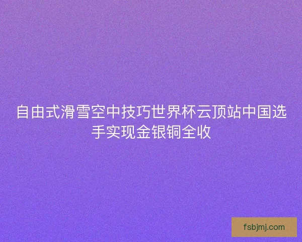 自由式滑雪空中技巧世界杯云顶站中国选手实现金银铜全收